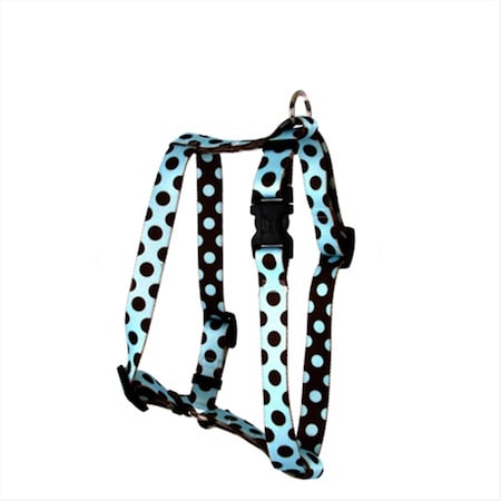 Blue And Brown Polka Dot Roman Harness - Large